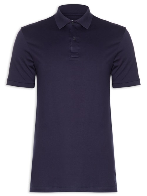 Polo Masculina Meia Malha Pima - Azul Polo Masculina Meia Malha Pima - Azul
