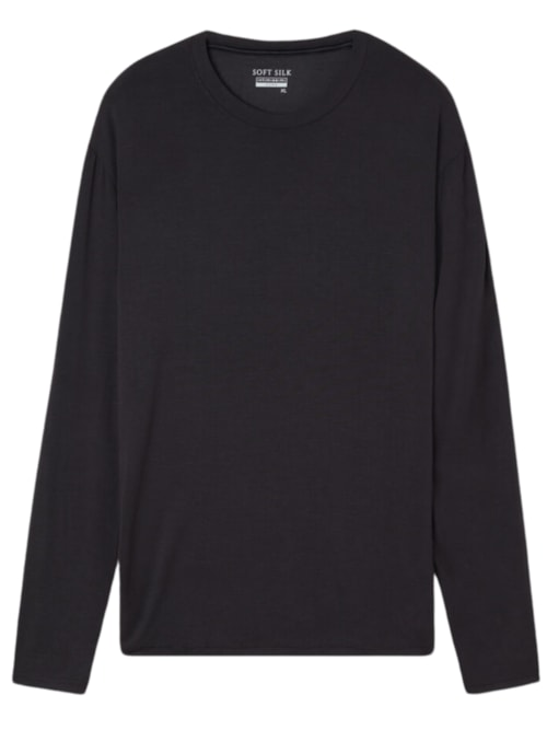 Camiseta De Manga Comprida Soft Silk - Preto Camiseta De Manga Comprida Soft Silk - Preto