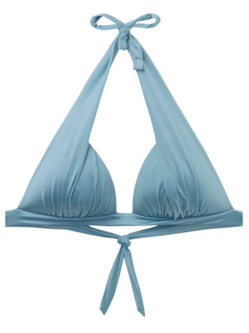 Parte De Cima De Biquíni Triângulo Shiny Satin - Azul Parte De Cima De Biquíni Triângulo Shiny Satin - Azul