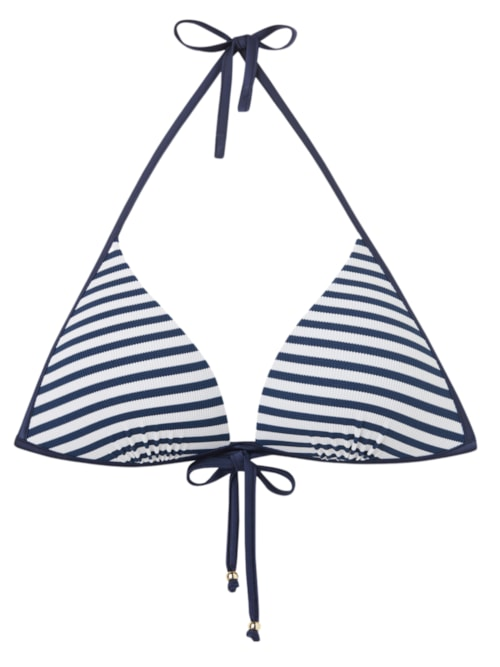 Parte De Cima De Biquíni Triângulo Nautical Stripes - Azul Parte De Cima De Biquíni Triângulo Nautical Stripes - Azul