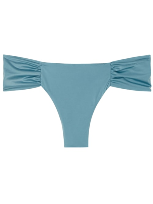 Calcinha De Biquíni Brasileira Com Drapeado Shiny Satin - Azul Calcinha De Biquíni Brasileira Com Drapeado Shiny Satin - Azul