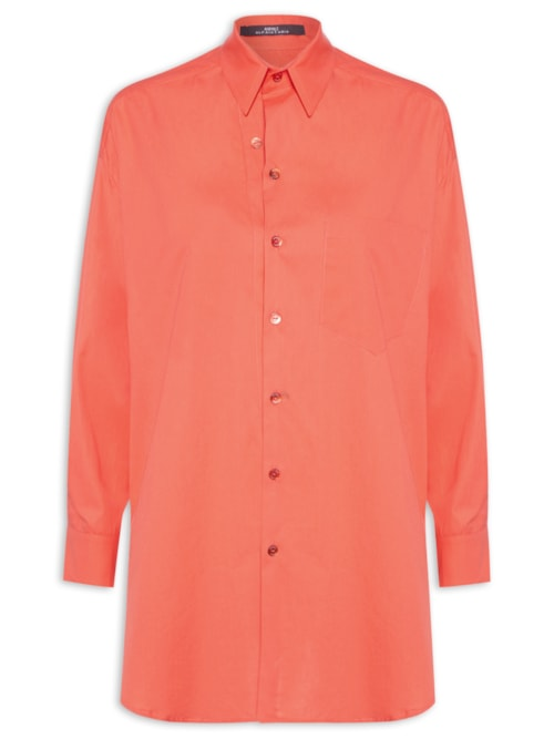 Camisa Feminina De Tricoline Camelia - Laranja Camisa Feminina De Tricoline Camelia - Laranja