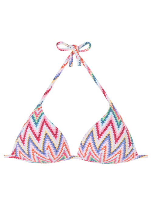 Parte De Cima De Biquíni Triângulo Multicolor Chevron - Rosa Parte De Cima De Biquíni Triângulo Multicolor Chevron - Rosa