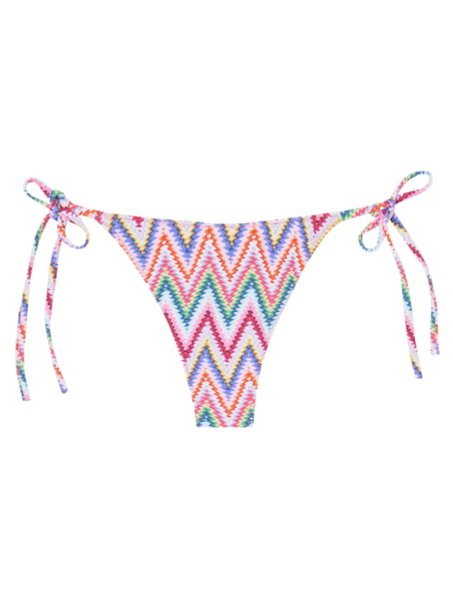 Calcinha De Biquíni Brasileira Com Amarração Multicolor Chevron - Rosa Calcinha De Biquíni Brasileira Com Amarração Multicolor Chevron - Rosa