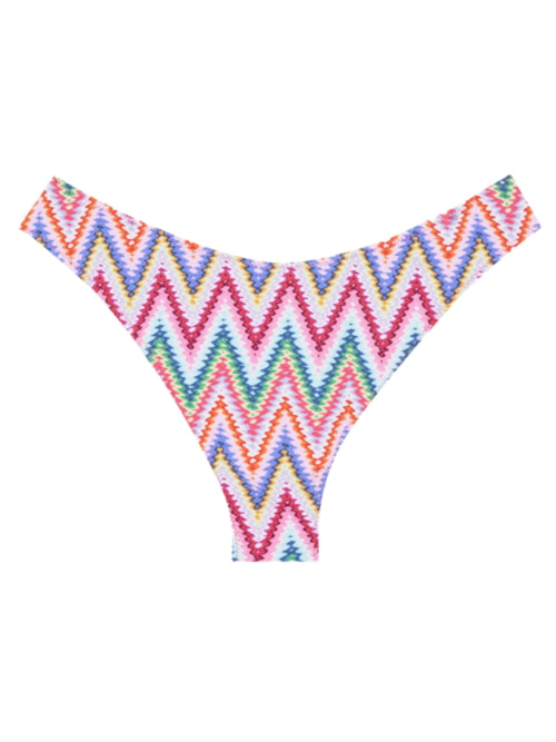 Calcinha De Biquíni Brasileira Multicolor Chevron - Rosa Calcinha De Biquíni Brasileira Multicolor Chevron - Rosa