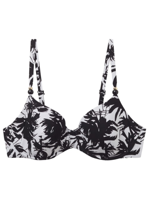 Parte De Cima De Biquini Push-Up Palms - Preto Parte De Cima De Biquini Push-Up Palms - Preto