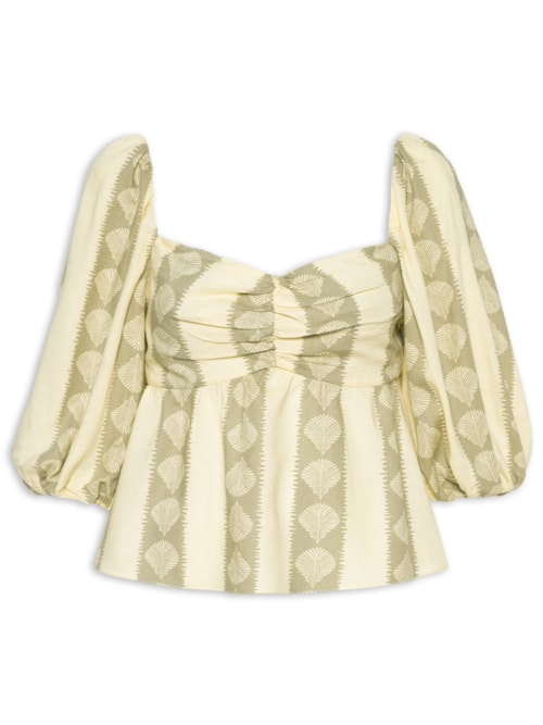 Blusa Feminina Linho Atins - Bege
