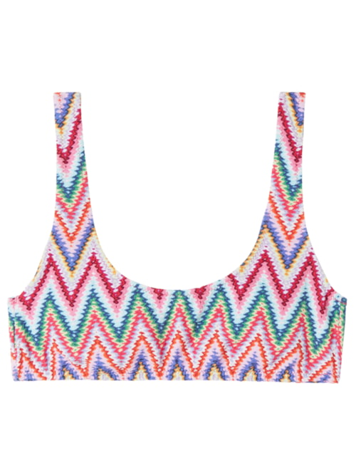 Parte De Cima De Biquíni Top Multicolor Chevron - Rosa Parte De Cima De Biquíni Top Multicolor Chevron - Rosa