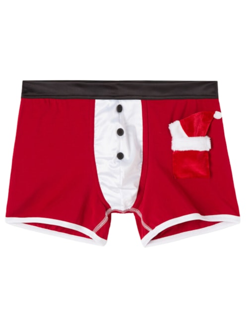 Cueca Boxer Papai Noel Em Algodão Supima - Vermelho Cueca Boxer Papai Noel Em Algodão Supima - Vermelho