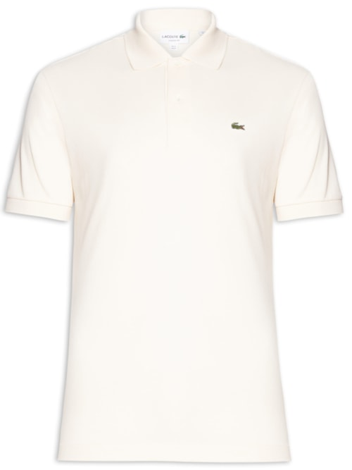 Polo Masculina Slim Fit L.12.12 Em Piquet De Algodão - Bege Polo Masculina Slim Fit L.12.12 Em Piquet De Algodão - Bege