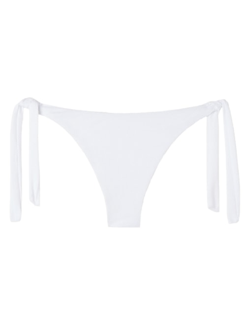Calcinha De Biquíni Brasileira Com Amarração Classic Piquet - Branco Calcinha De Biquíni Brasileira Com Amarração Classic Piquet - Branco