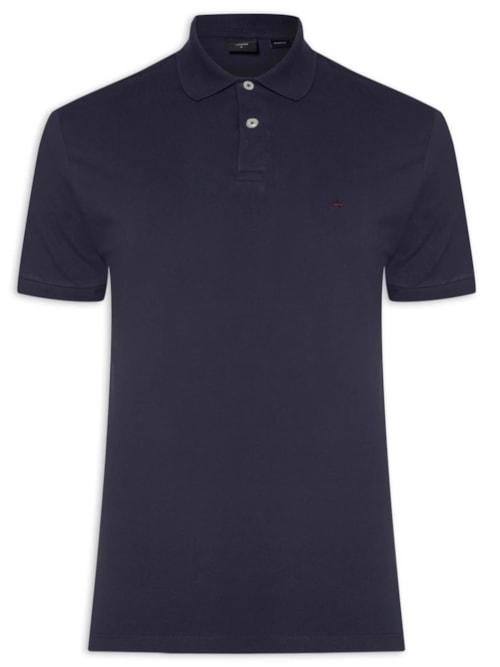 Polo Masculina Regular Fit Vista com Detalhe Interno - Azul Polo Masculina Regular Fit Vista com Detalhe Interno - Azul
