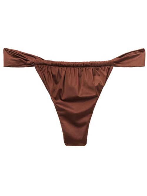 Calcinha De Biquíni Brasileira Shiny Satin - Marrom Calcinha De Biquíni Brasileira Shiny Satin - Marrom