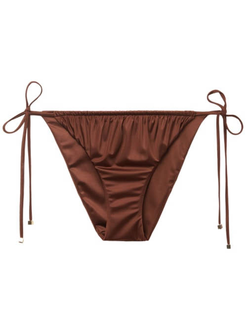 Calcinha De Biquíni Shiny Satin - Marrom Calcinha De Biquíni Shiny Satin - Marrom