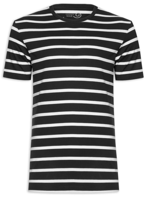Camiseta Masculina Regular Fit Algodão Peruano Fio Tinto - Preto Camiseta Masculina Regular Fit Algodão Peruano Fio Tinto - Preto