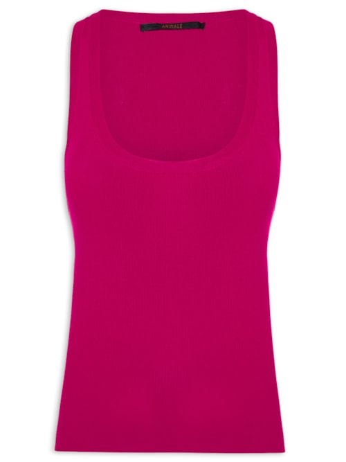 Regata Feminina Decote U Canelado Color - Rosa Regata Feminina Decote U Canelado Color - Rosa