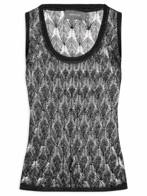Blusa Feminina Tricot Ponto Rendado - Preto Blusa Feminina Tricot Ponto Rendado - Preto