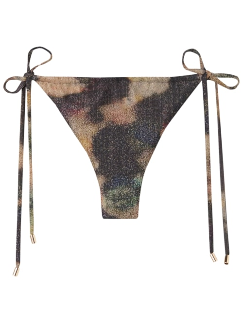 Calcinha De Biquíni Brasileira Com Amarração Sparkling Camouflage - Marrom Calcinha De Biquíni Brasileira Com Amarração Sparkling Camouflage - Marrom