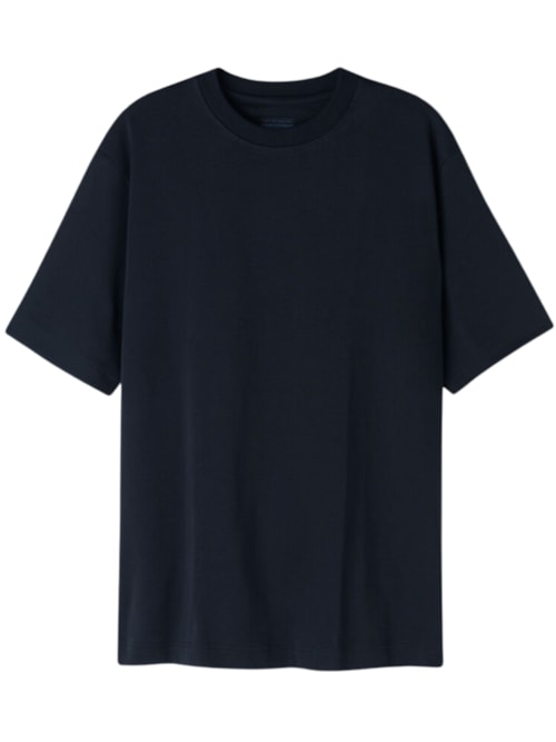 Camiseta Oversized Em Algodão Interlock - Azul Camiseta Oversized Em Algodão Interlock - Azul