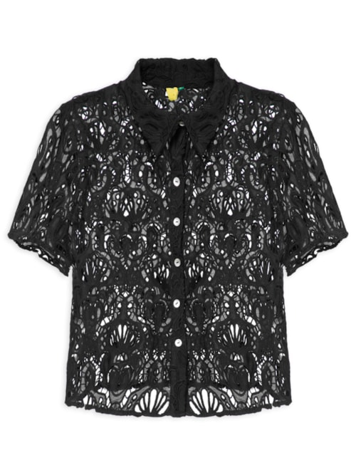 Camisa Feminina Laise Concha - Preto Camisa Feminina Laise Concha - Preto