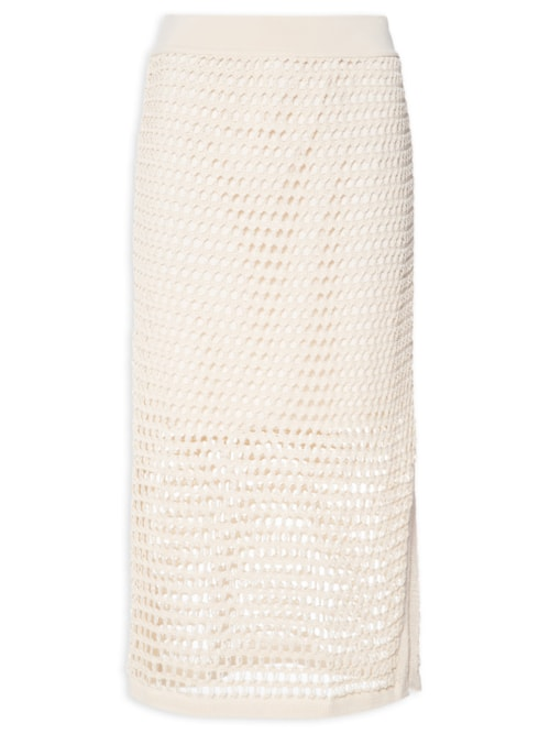 Saia Tricot Ponto Telado - Off White Saia Tricot Ponto Telado - Off White