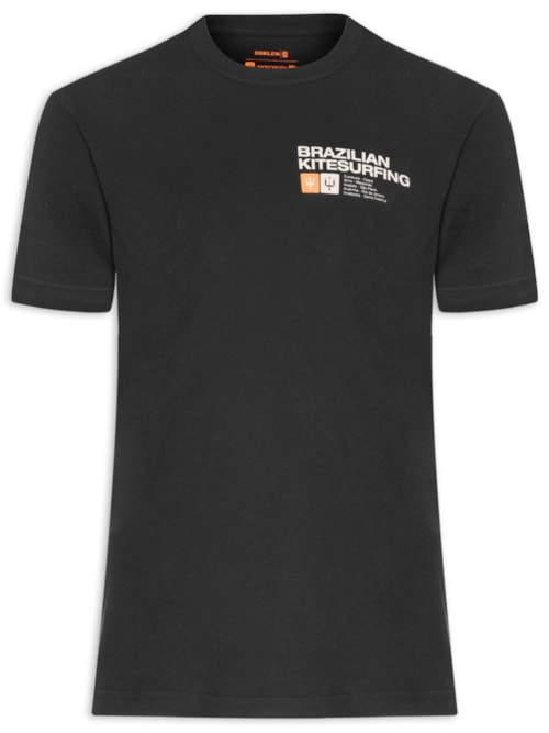 Camiseta Masculina Manga Curta Gola Careca Vintage Brazilian Kitesurfing - Preto Camiseta Masculina Manga Curta Gola Careca Vintage Brazilian Kitesurfing - Preto