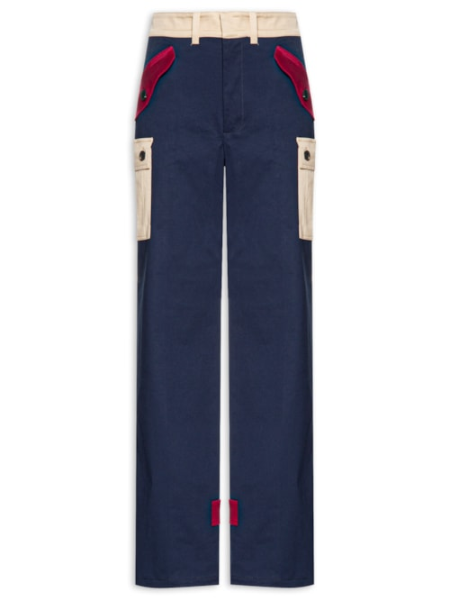 Calça Feminina Cargo - Azul