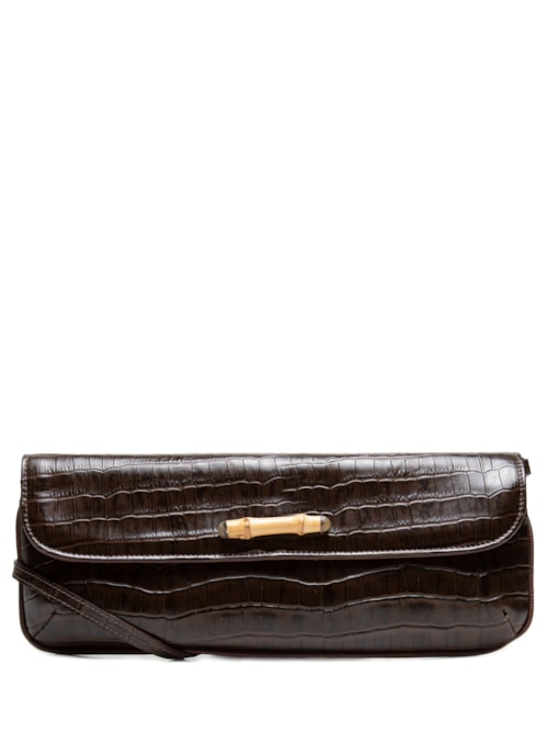 Bolsa Feminina Carteira Carol Croco - Marrom Bolsa Feminina Carteira Carol Croco - Marrom