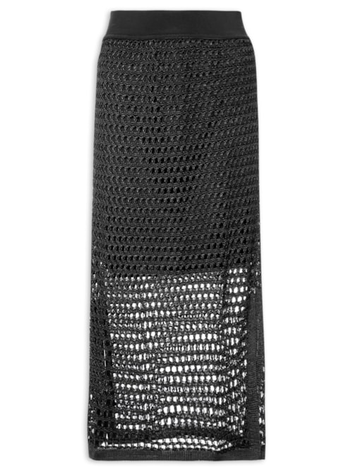 Saia Tricot Ponto Telado - Preto Saia Tricot Ponto Telado - Preto