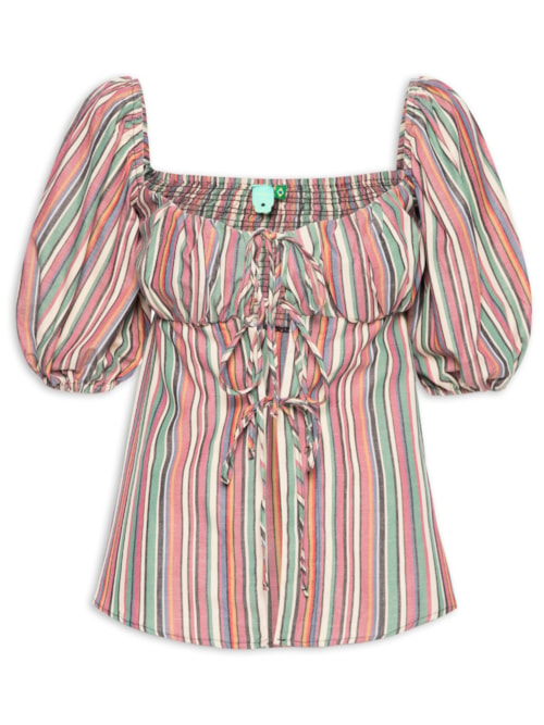Blusa Feminina Listra Pipa - Rosa Blusa Feminina Listra Pipa - Rosa
