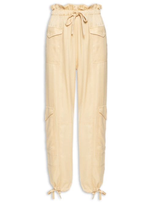Calça Feminina Cargo Cupro - Bege