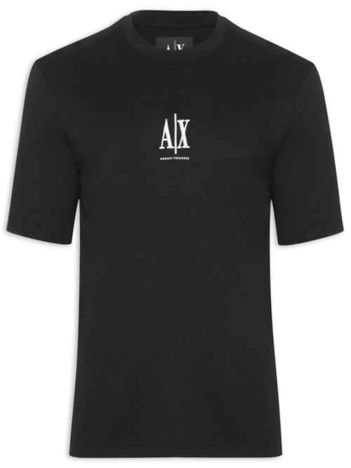 Camiseta Masculina Manga Curta Bordado Logo - Preto