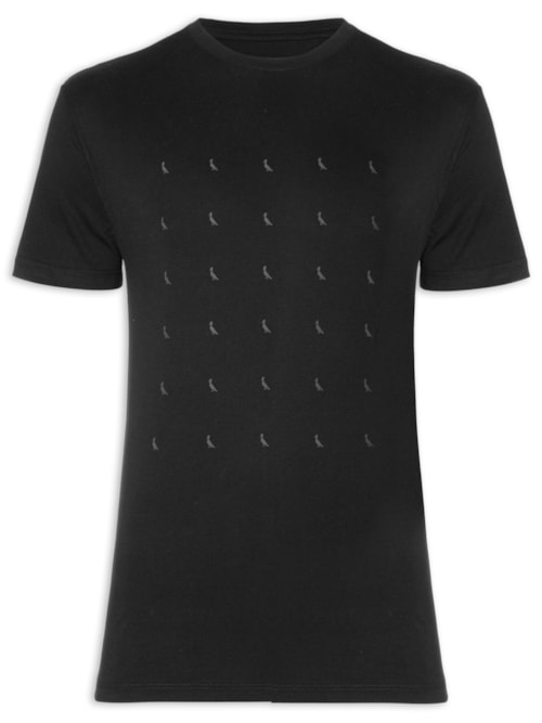 Camiseta Masculina Slim Estampa Pica Pau Minimal Lines - Preto