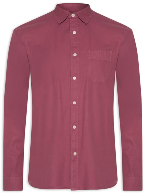 Camisa Masculina Sarja Tinturada - Vermelho Camisa Masculina Sarja Tinturada - Vermelho