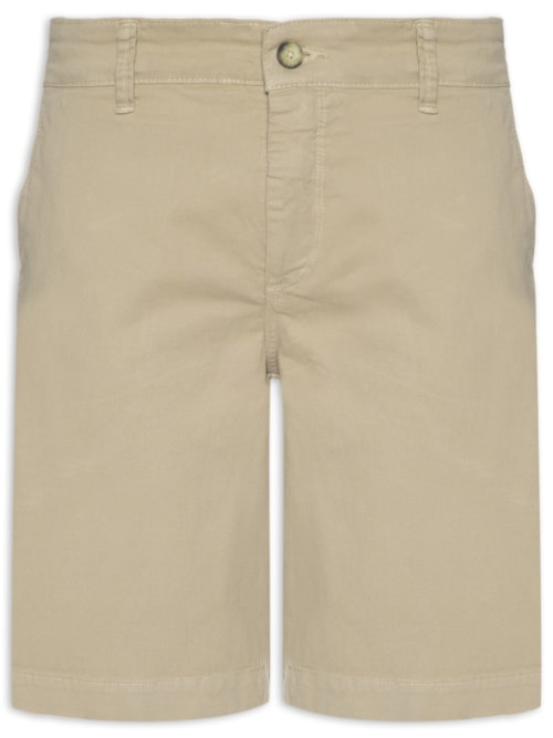 Bermuda Masculina Chino em Sarja Tinturada - Marrom Bermuda Masculina Chino em Sarja Tinturada - Marrom