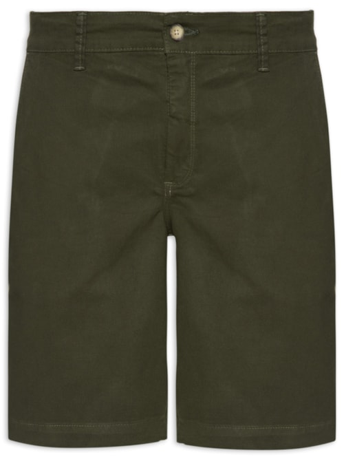 Bermuda Masculina Chino em Sarja Tinturada - Verde
