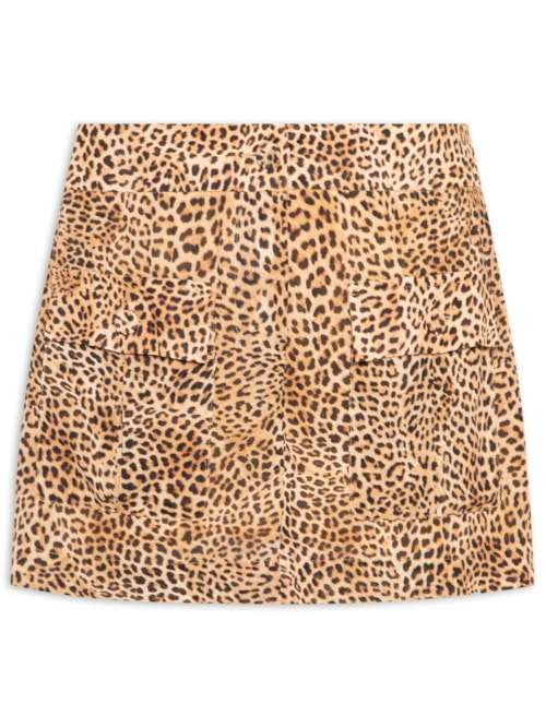 Saia Mini Utilitária Onça Suspiro - Animal Print Saia Mini Utilitária Onça Suspiro - Animal Print