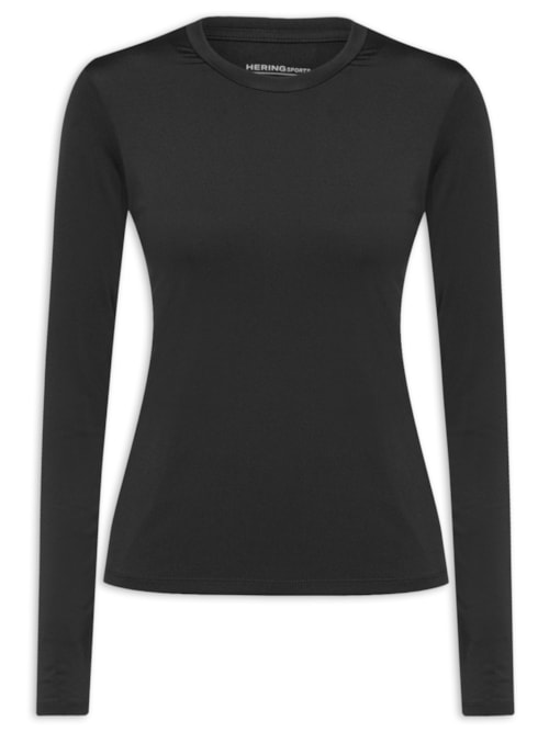 Camiseta Feminina Manga Longa com Protetor Solar - Preto Camiseta Feminina Manga Longa com Protetor Solar - Preto