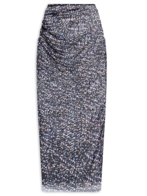 Saia Midi Tule Pois - Preto Saia Midi Tule Pois - Preto