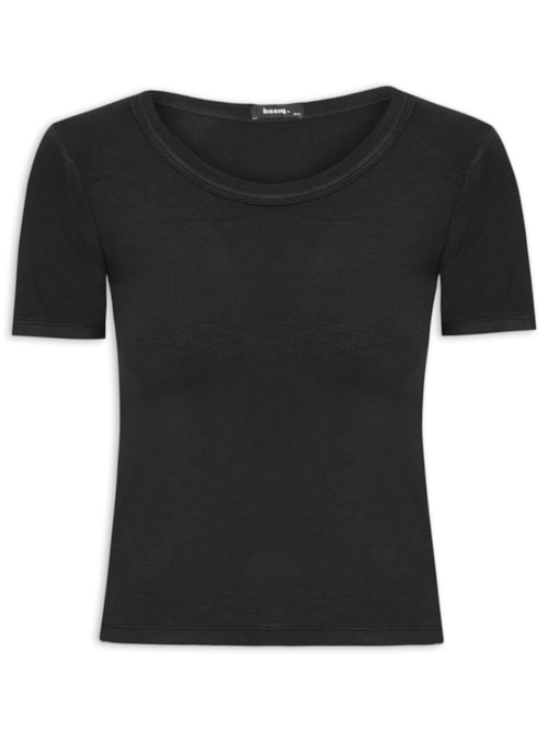 Camiseta Feminina Básica Manga Curta - Preto Camiseta Feminina Básica Manga Curta - Preto