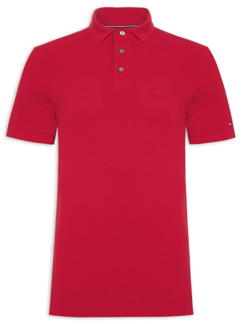 Polo Masculina Regular Fit Tonal Monotype Em Algodão - Vermelho Polo Masculina Regular Fit Tonal Monotype Em Algodão - Vermelho