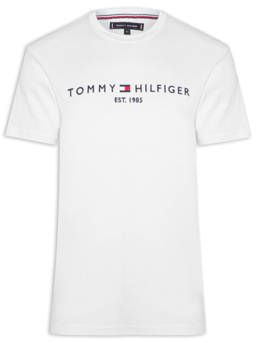 Camiseta Masculina Core TH Logo Bordado Regular Fit Em Algodão - Branco Camiseta Masculina Core TH Logo Bordado Regular Fit Em Algodão - Branco