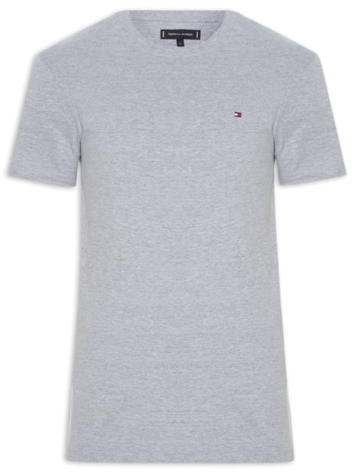 Camiseta Masculina Básica Regular Fit Em Algodão - Cinza Camiseta Masculina Básica Regular Fit Em Algodão - Cinza