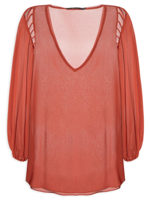 Blusa Feminina Alongada Ggt Metais - Vermelho Blusa Feminina Alongada Ggt Metais - Vermelho