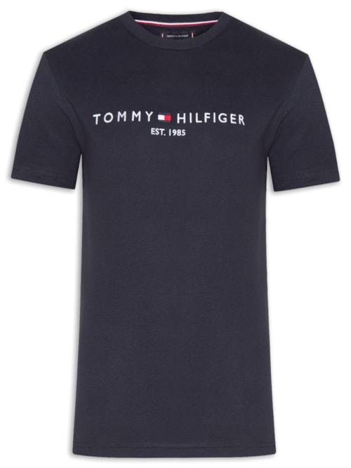 Camiseta Masculina Core TH Logo Bordado Regular Fit Em Algodão - Azul Camiseta Masculina Core TH Logo Bordado Regular Fit Em Algodão - Azul