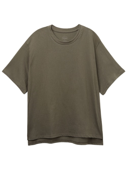 Blusa De Manga Curta Boxy Fit Em Algodão - Marrom Blusa De Manga Curta Boxy Fit Em Algodão - Marrom
