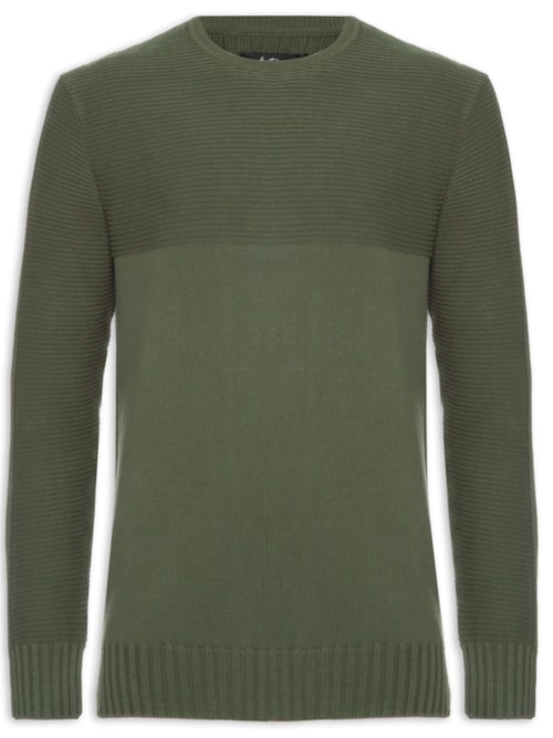 Suéter Masculino Tricot Texturas - Verde Suéter Masculino Tricot Texturas - Verde