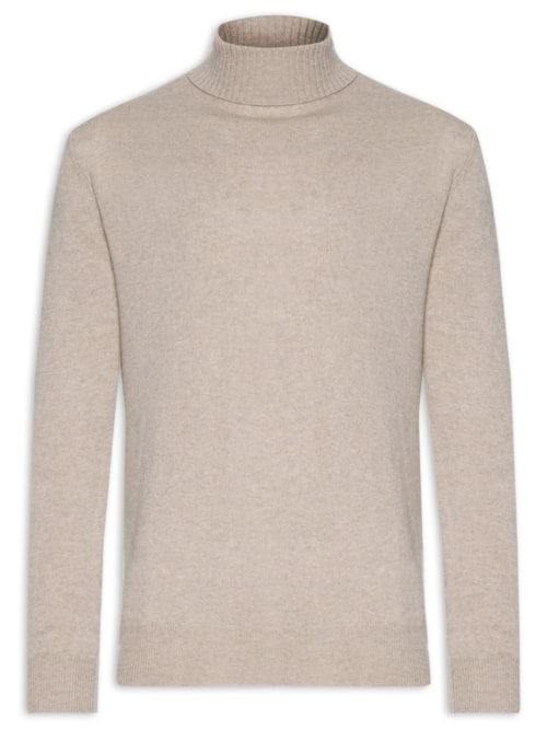Suéter Masculino Gola Alta Com Blend De Lã E Cashmere - Marrom Suéter Masculino Gola Alta Com Blend De Lã E Cashmere - Marrom