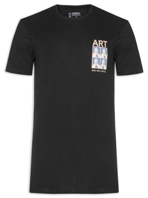 Camiseta Masculina Estampada Art Elizabeth - Preto Camiseta Masculina Estampada Art Elizabeth - Preto