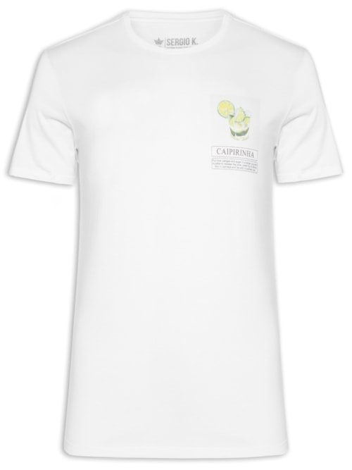 Camiseta Masculina Estampada Caipirinha - Branco